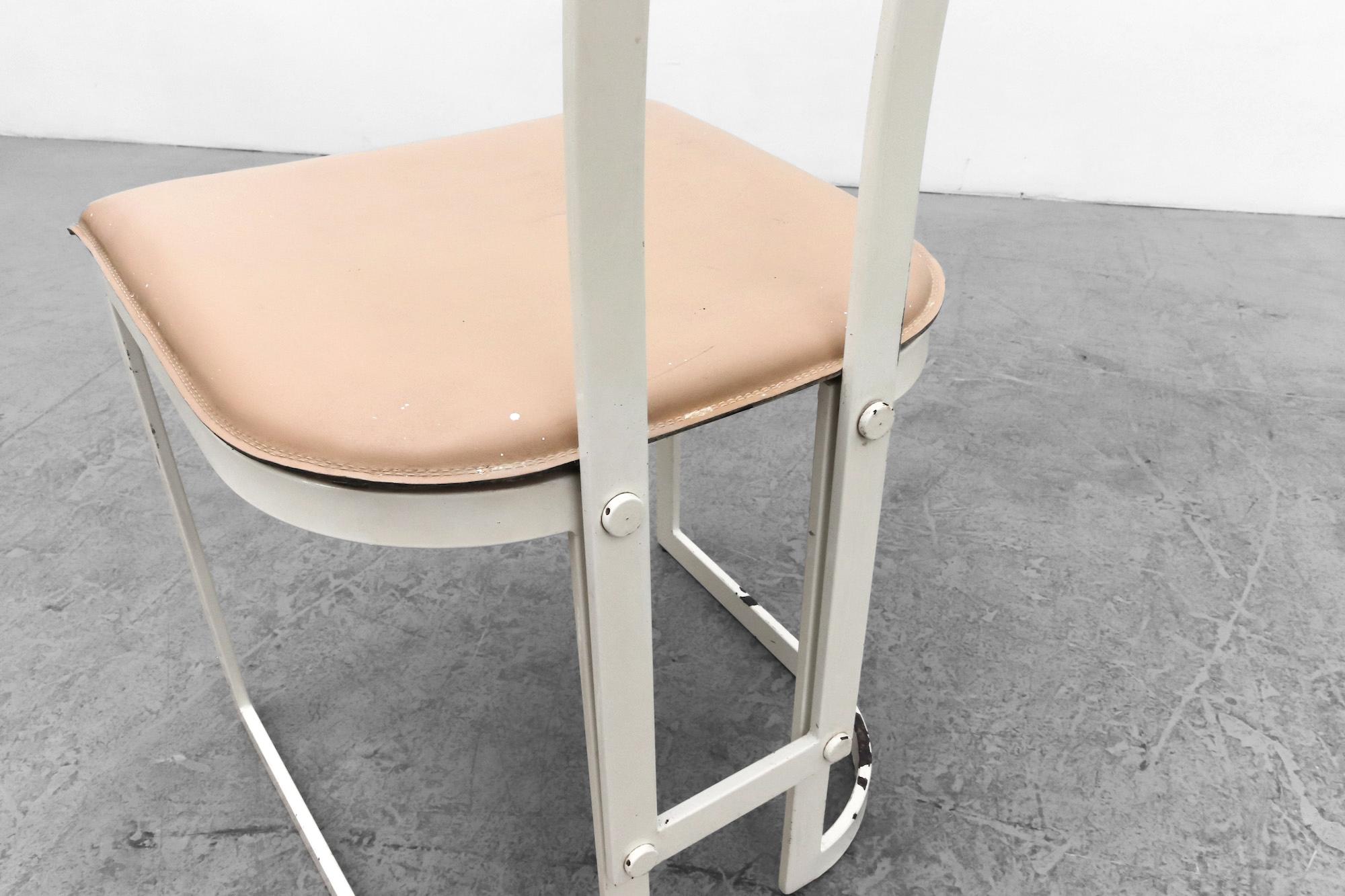 1980's Modernist Gastone Rinaldi Side Chair for Thema Italy 1 with Leather Seat For Sale 5
