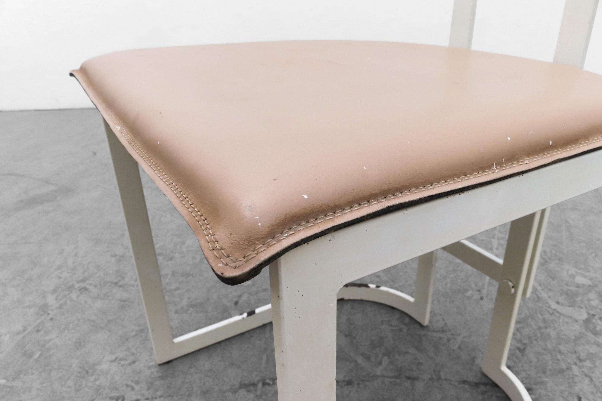 1980's Modernist Gastone Rinaldi Side Chair for Thema Italy 1 with Leather Seat For Sale 6