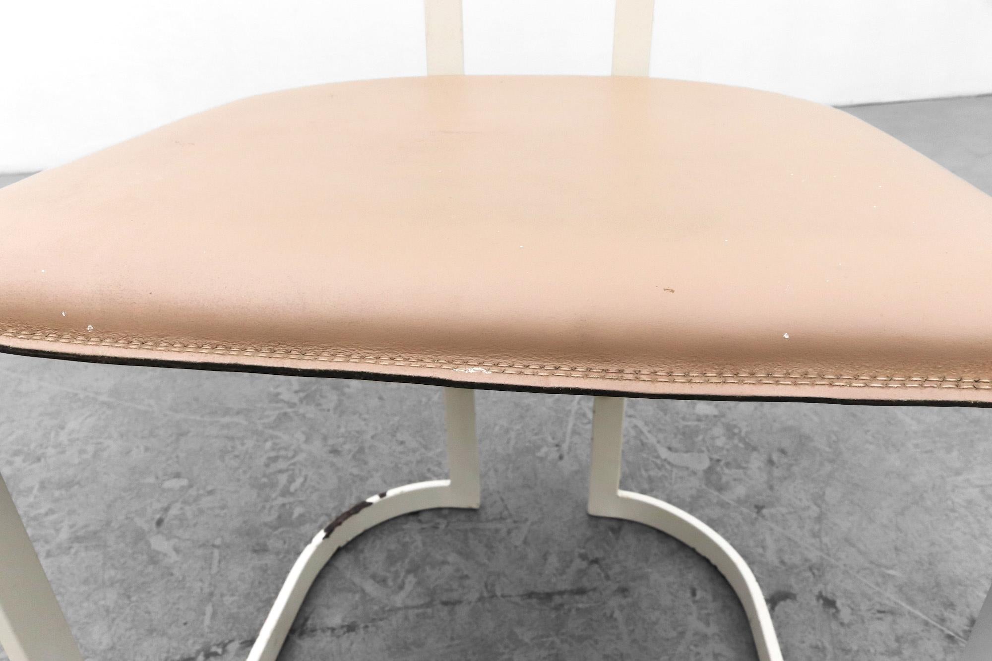 1980's Modernist Gastone Rinaldi Side Chair for Thema Italy 1 with Leather Seat For Sale 7