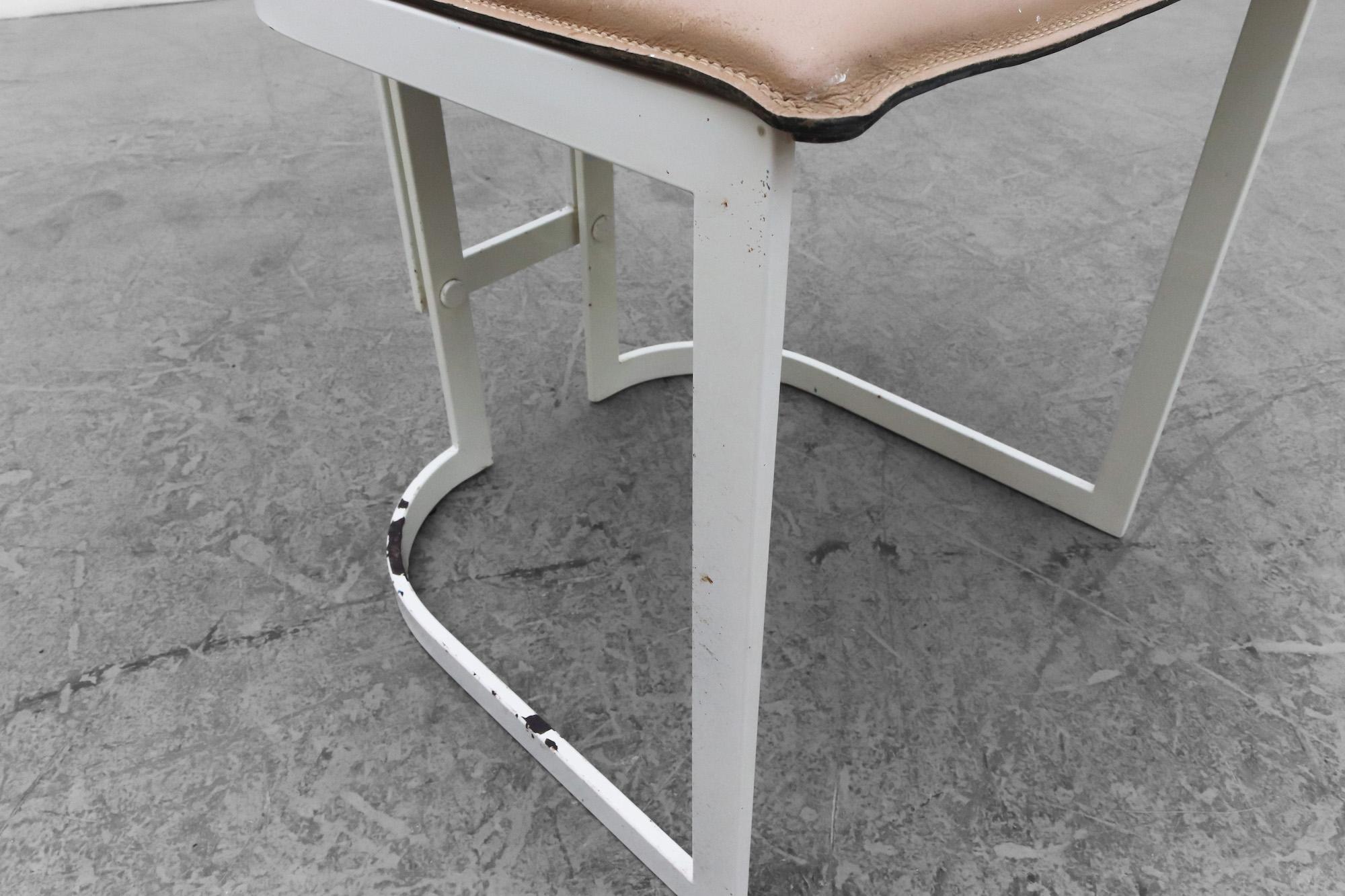 1980's Modernist Gastone Rinaldi Side Chair for Thema Italy 1 with Leather Seat For Sale 8