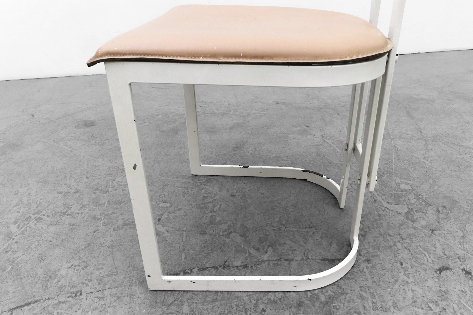 1980's Modernist Gastone Rinaldi Side Chair for Thema Italy 1 with Leather Seat For Sale 12