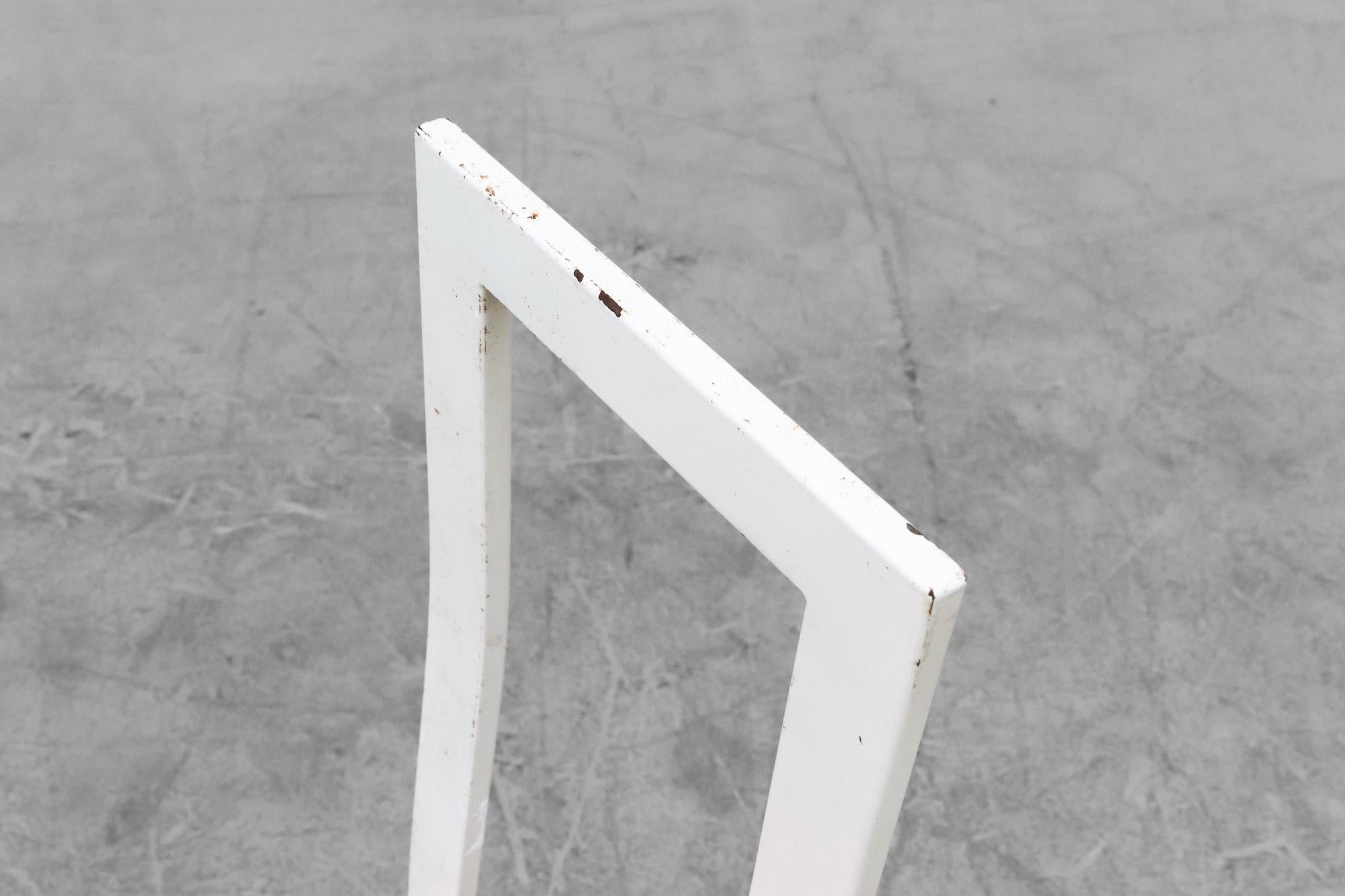 Metal 1980's Modernist Gastone Rinaldi Side Chair for Thema Italy 1 with Leather Seat For Sale