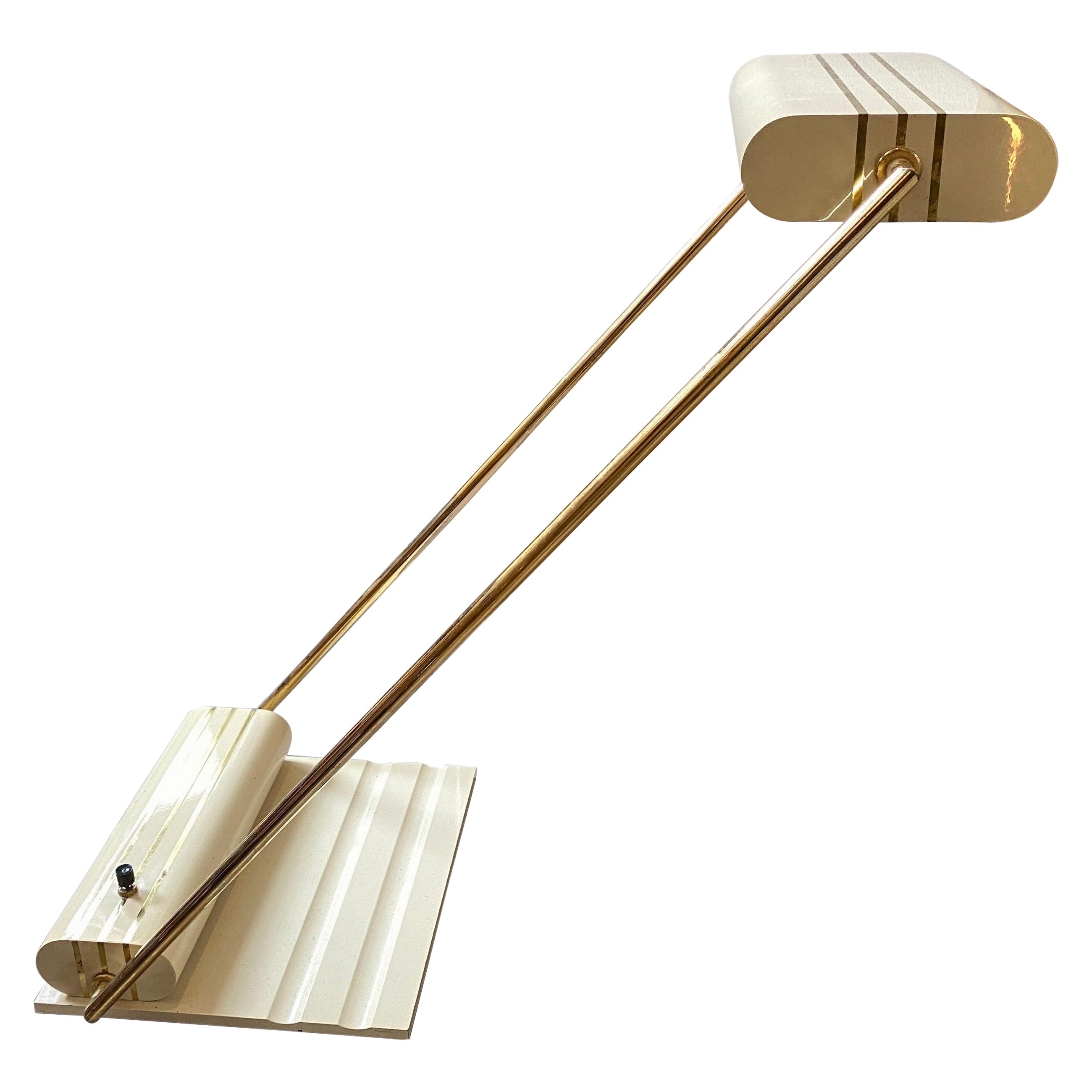 1980s Modernist High Quality Solid Brass Table Lamp by George Kovacs