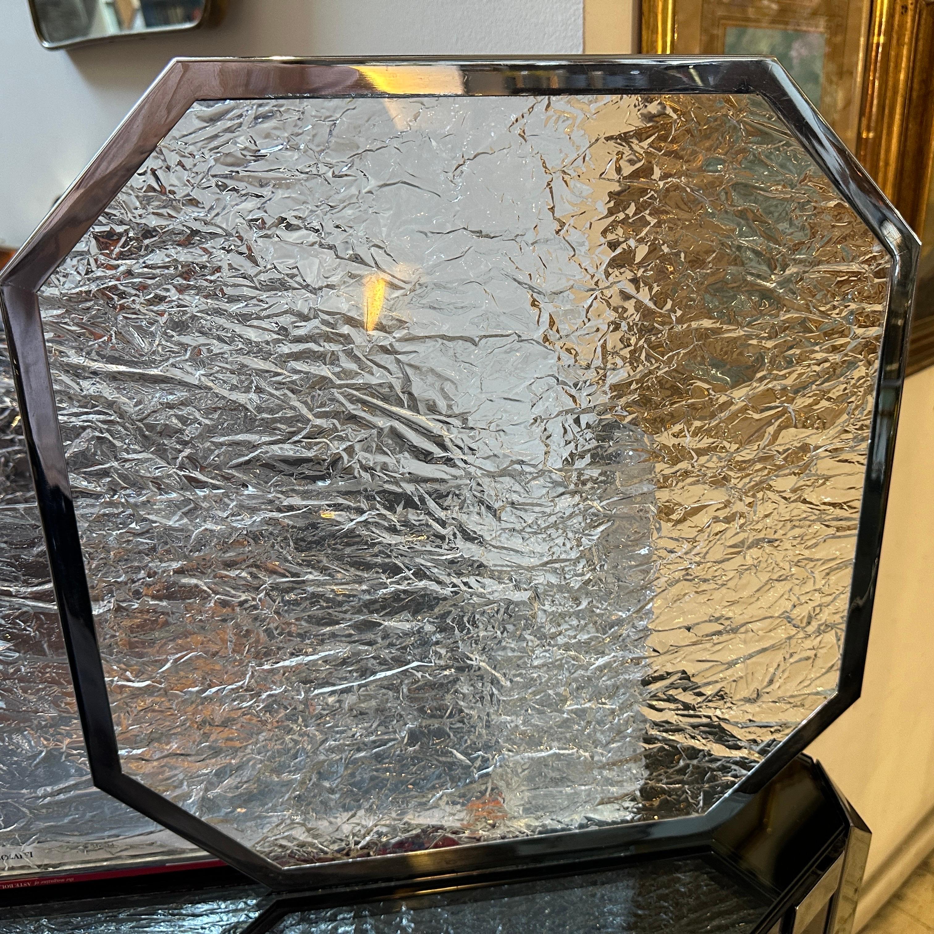 1980s Modernist Ice Lucite and Silver plated Italian Tray by Ulderico Cavinato For Sale 1