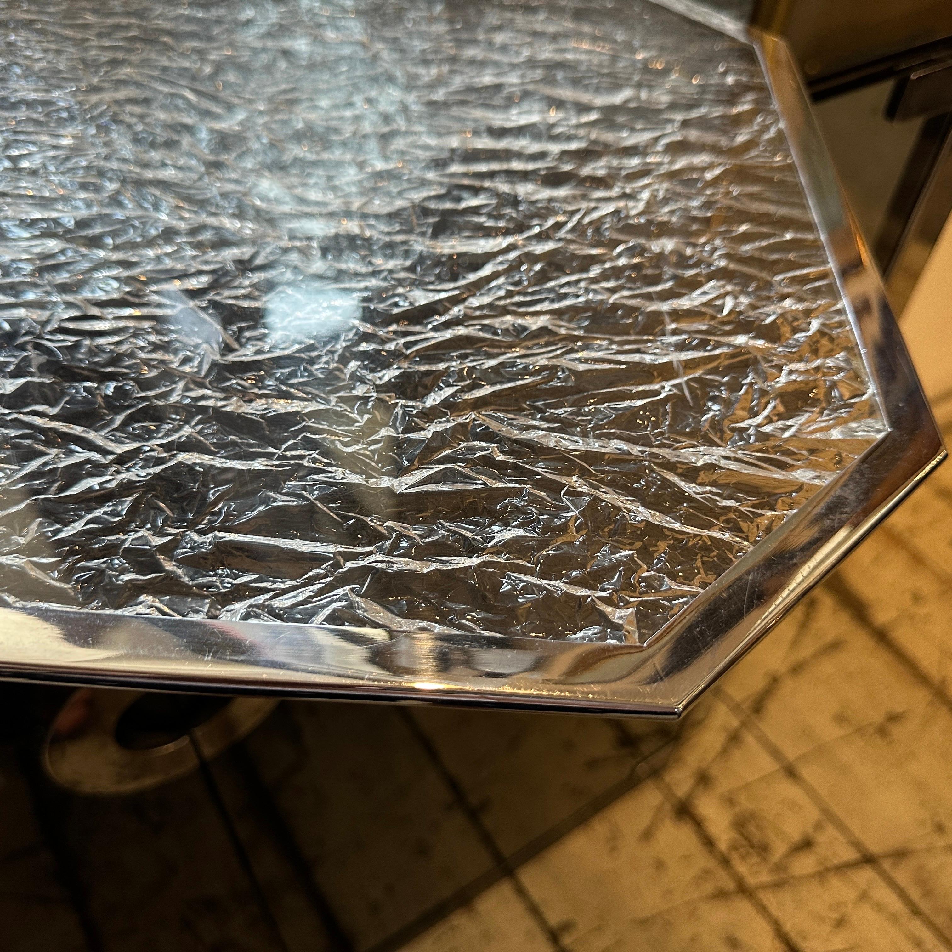 1980s Modernist Ice Lucite and Silver plated Italian Tray by Ulderico Cavinato For Sale 2