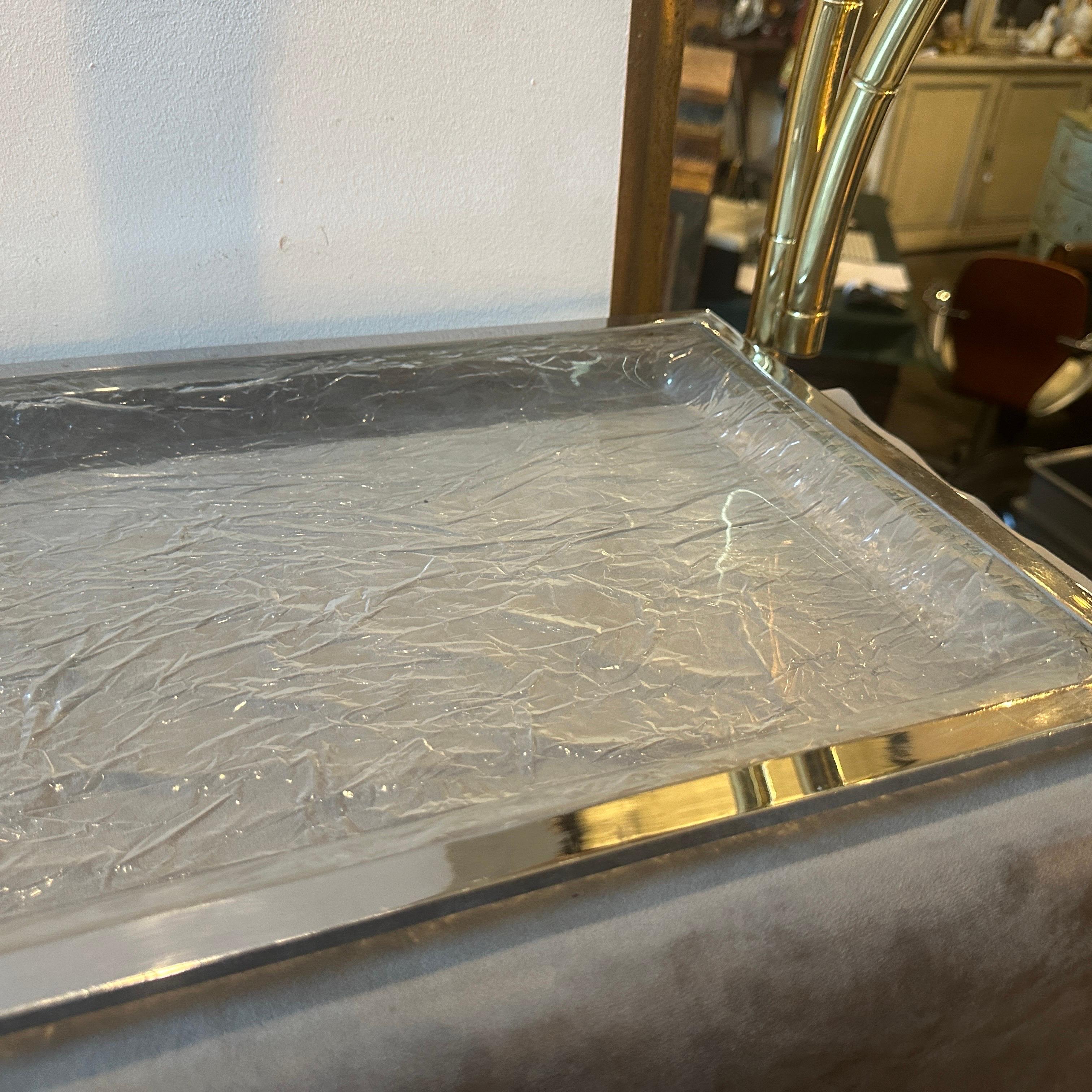 1980s Modernist Lucite and Silver plated Italian Tray by Ulderico Cavinato 4