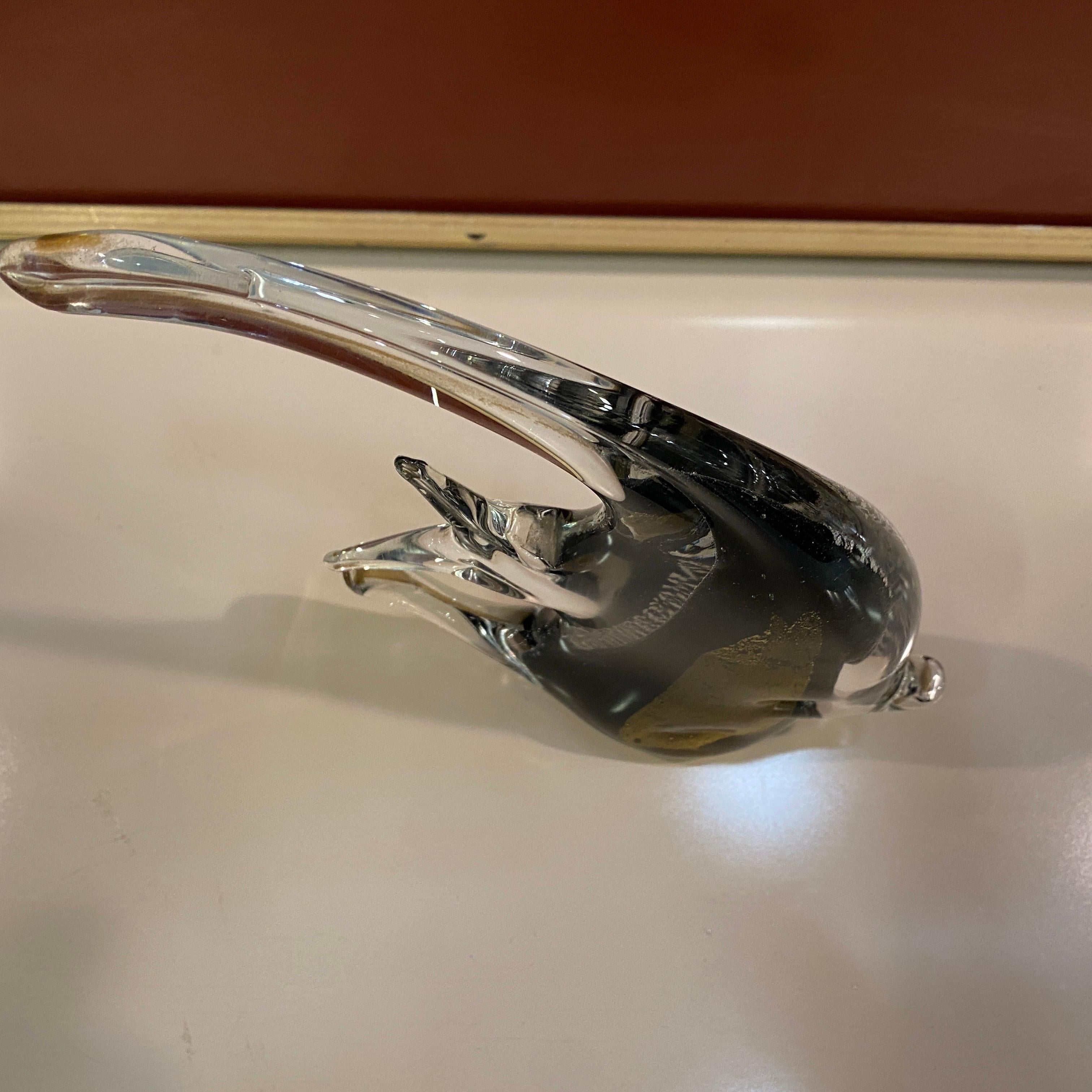 1980s Modernist Murano Glass Sculpture of Tropical Fish by Seguso In Good Condition For Sale In Aci Castello, IT