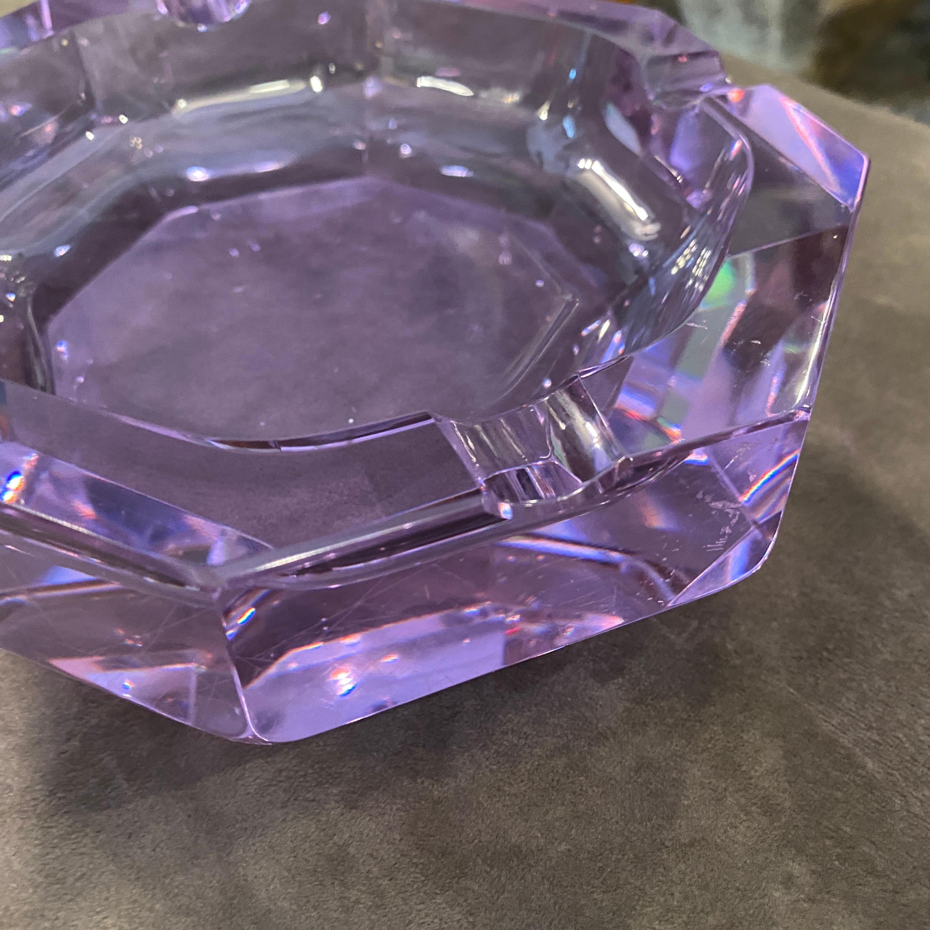 purple glass ashtray