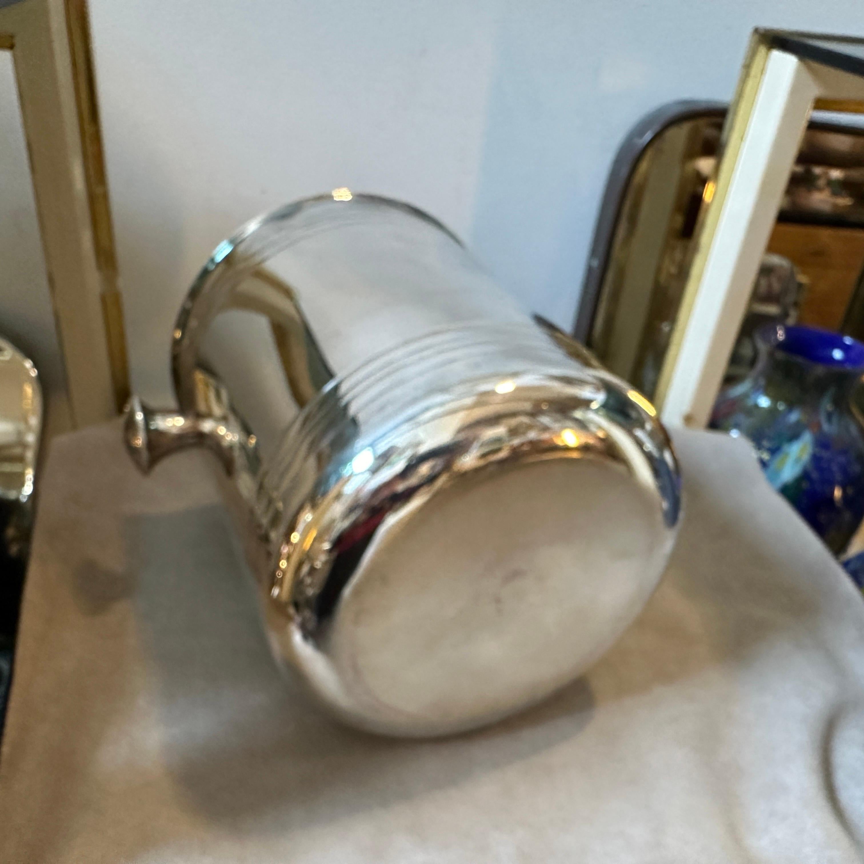 1980s Modernist Silver Plated French Wine Cooler by Christofle For Sale 6