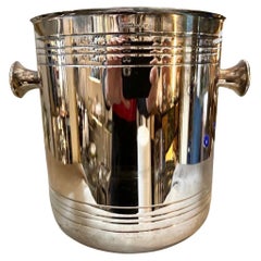 Retro 1980s Modernist Silver Plated French Wine Cooler by Christofle