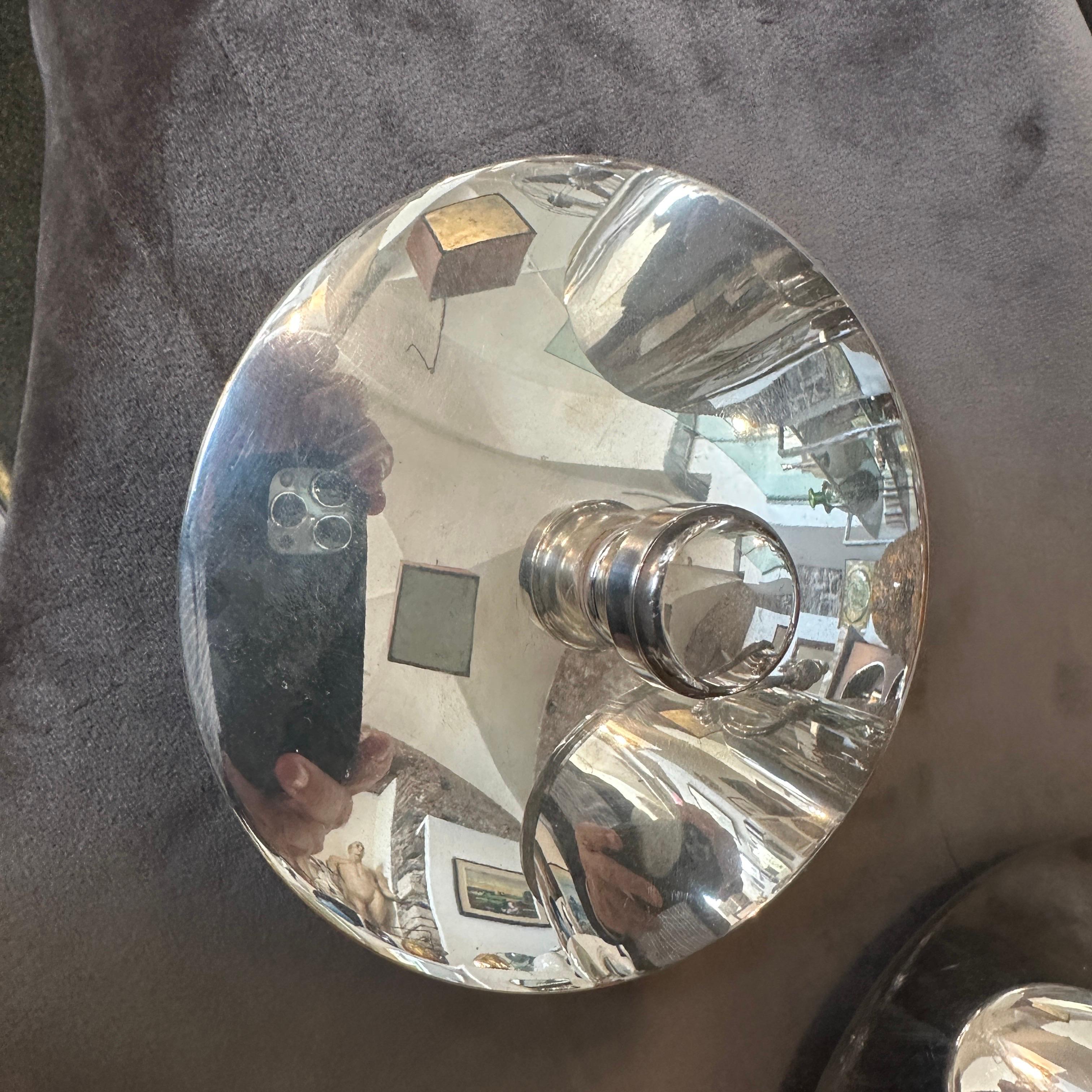 20th Century 1980s Modernist Silver Plated Ice Bucket by Christofle For Sale
