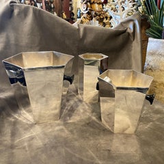1980s Modernist Silver Plated Italian Barware Set