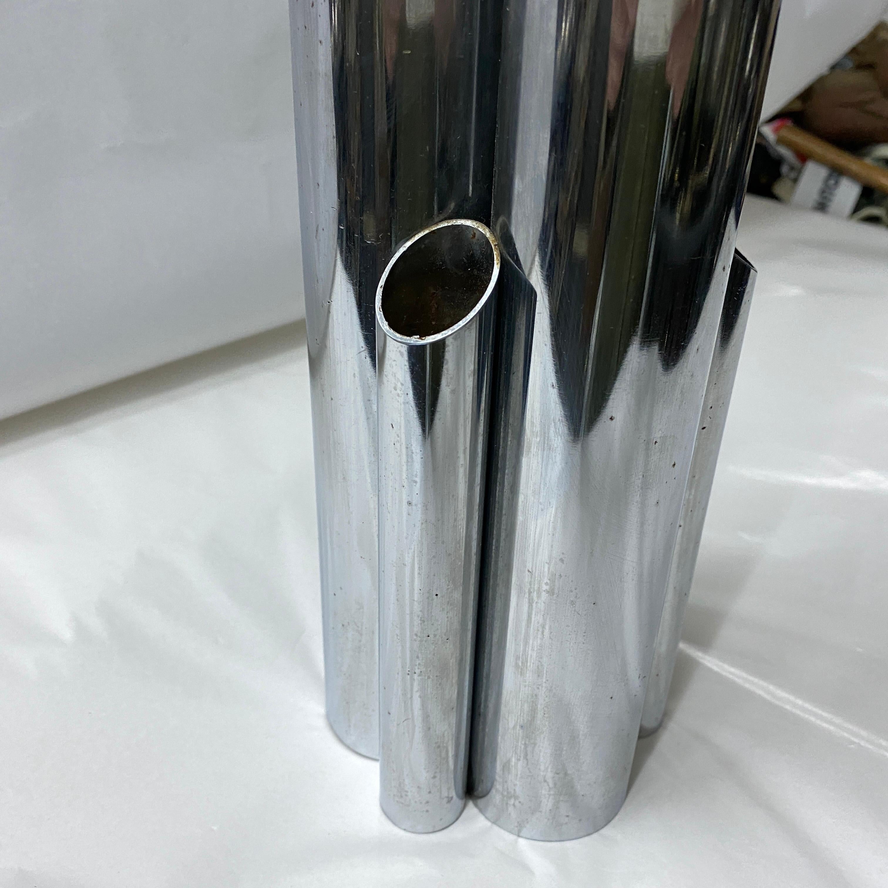 1980s Modernist Silver Plated Italian Multi Vase in the Manner of Giò Ponti For Sale 4