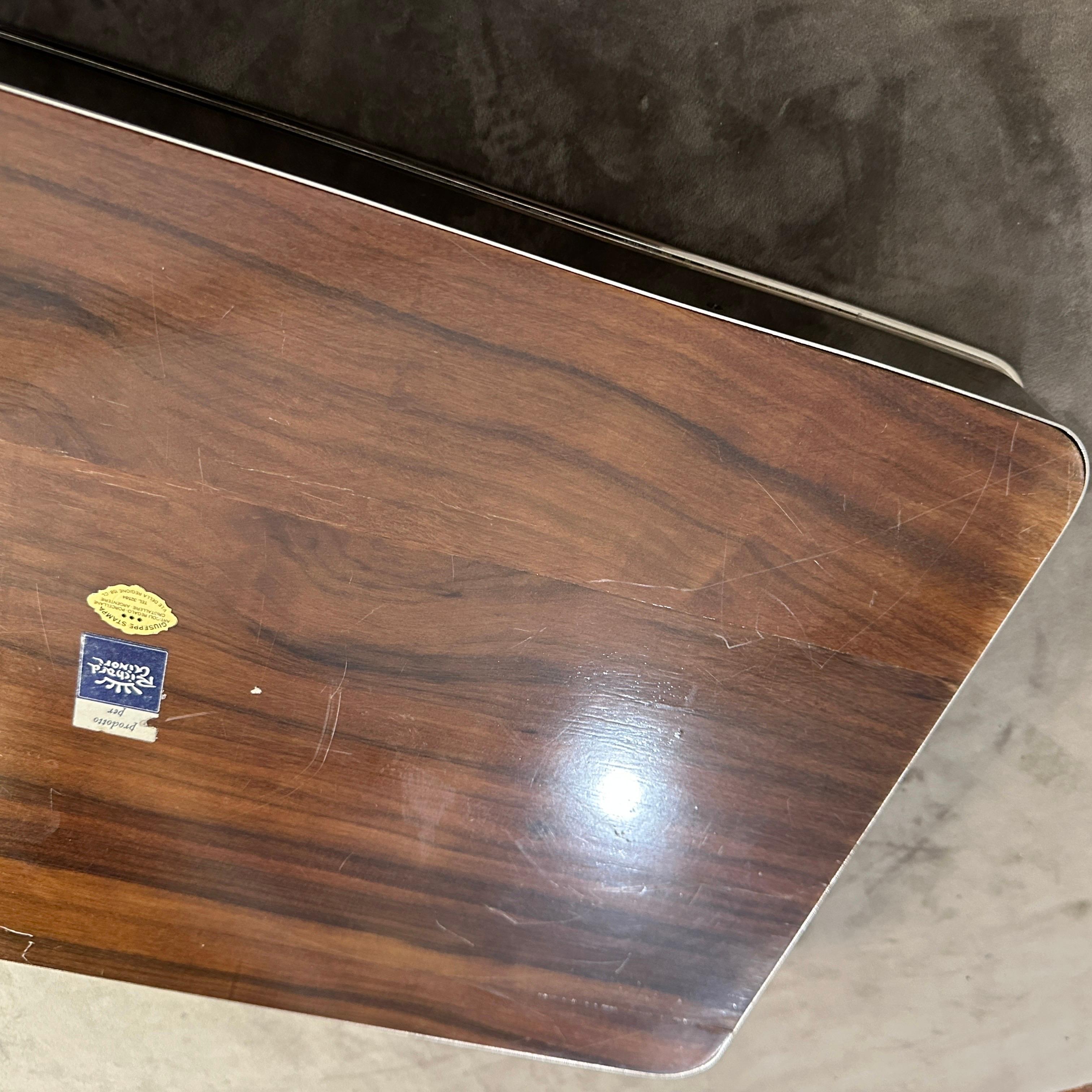1980s Modernist Thuya Wood and Silver Plated Italian Gallery Serving Tray 5