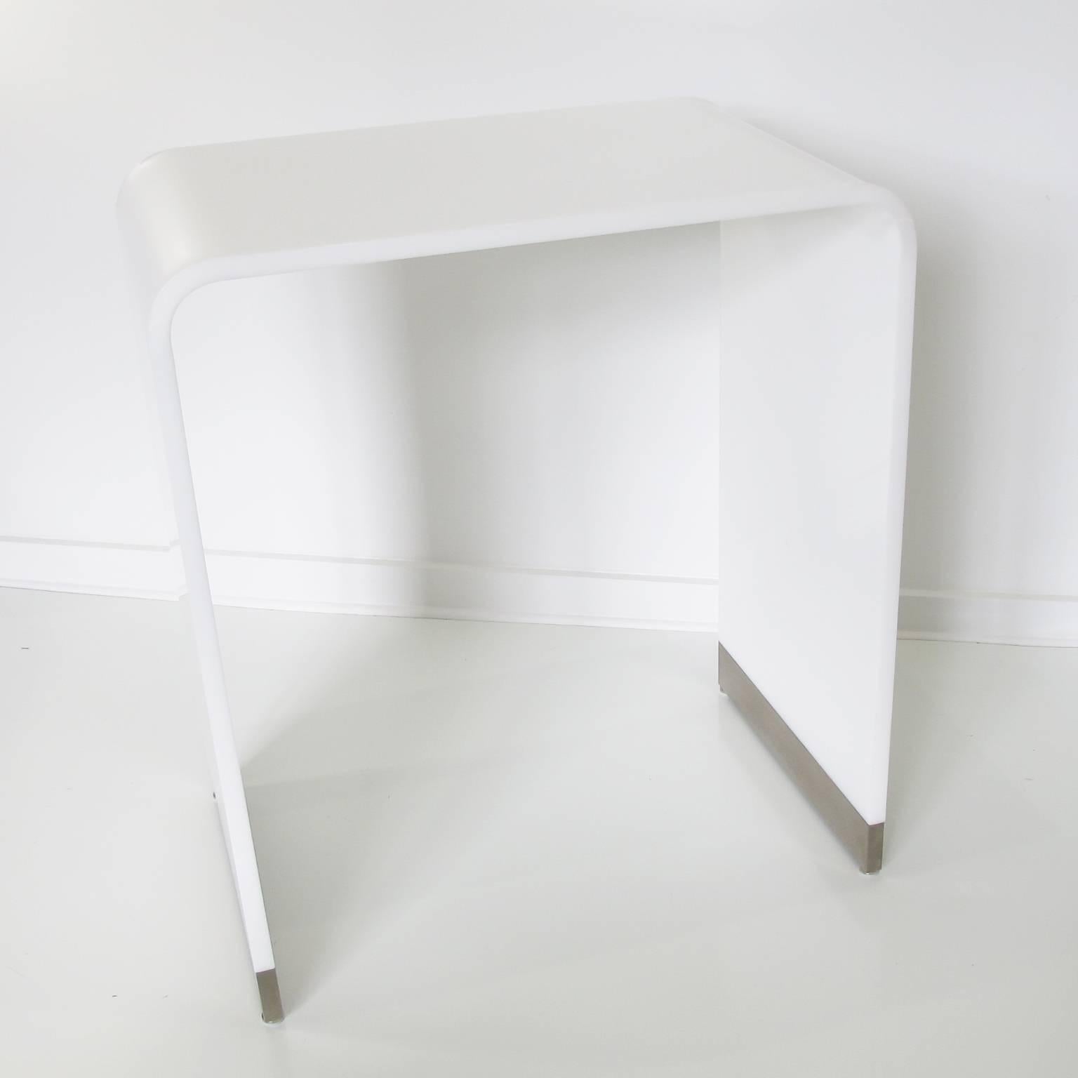 white acrylic console table