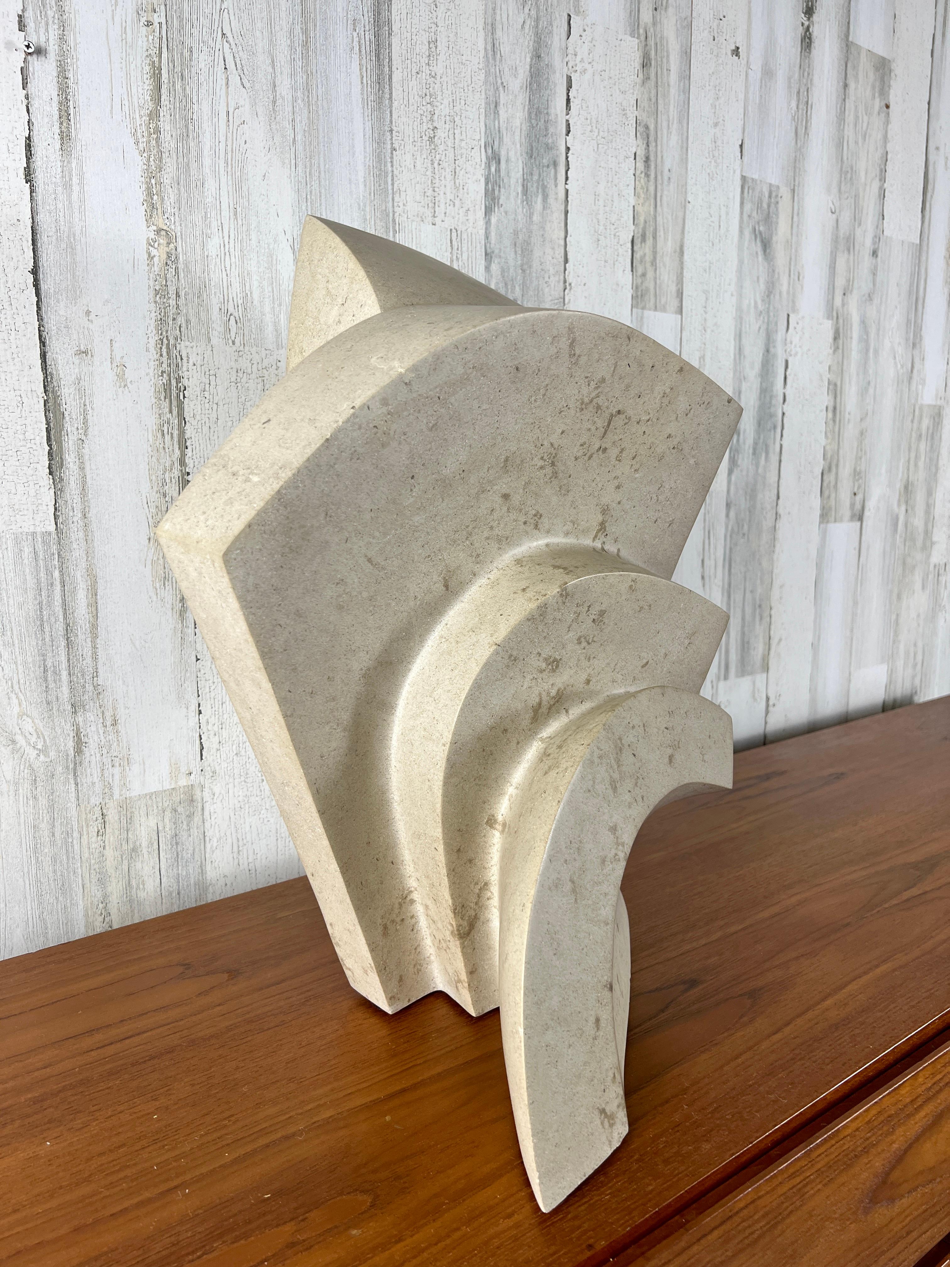 1980's Modernists Marble Sculpture In Good Condition For Sale In Denton, TX