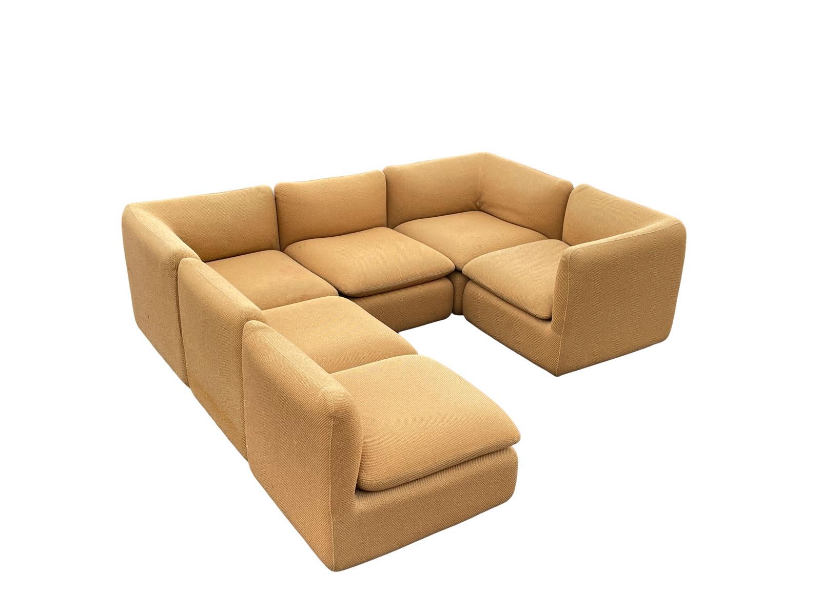 American 1980s Modular Ganging ELYSÉE Sofa Unit Sectional by Steelcase  For Sale