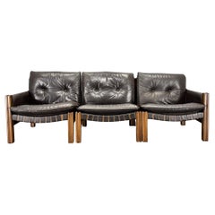 1980s Modular Leather Sofa by TON, Czechoslovakia