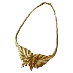 1980s Monet Leaf Necklace