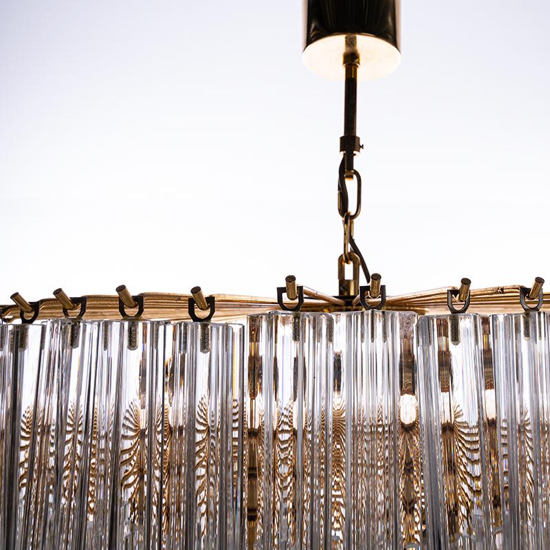 1980s Monumental Murano Glass Chandelier style of Venini For Sale 4