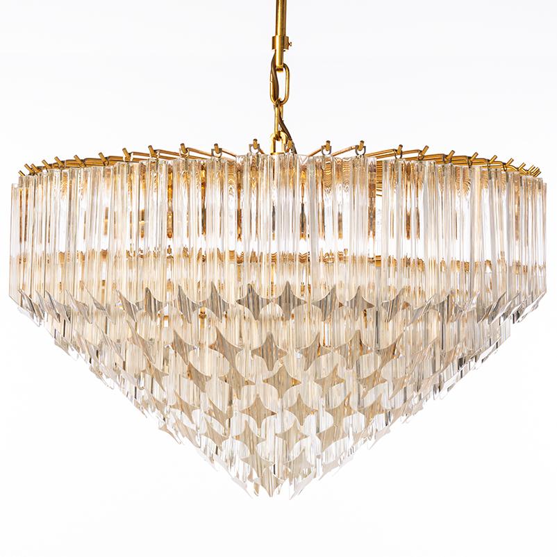 1980s Monumental Murano Glass Chandelier style of Venini For Sale 5