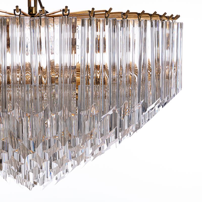 1980s Monumental Murano Glass Chandelier style of Venini For Sale 1