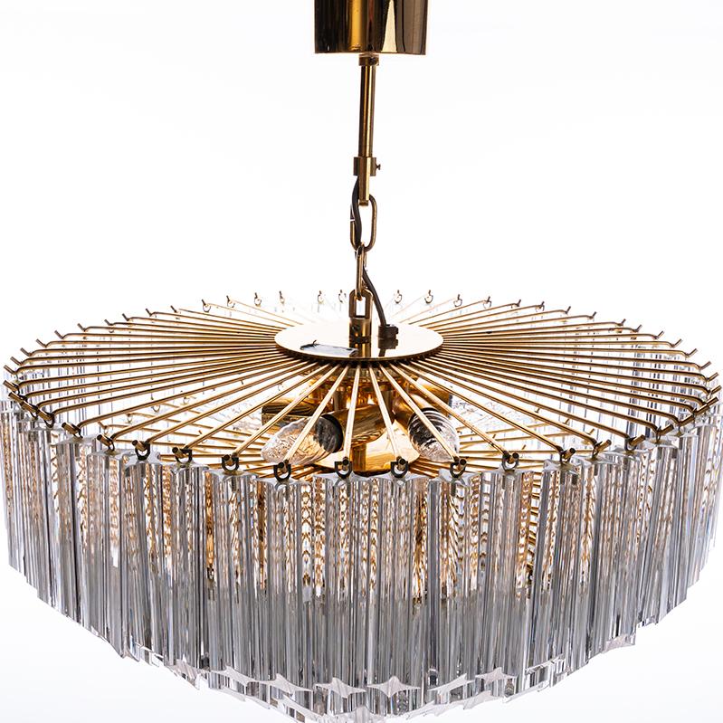 1980s Monumental Murano Glass Chandelier style of Venini For Sale 2