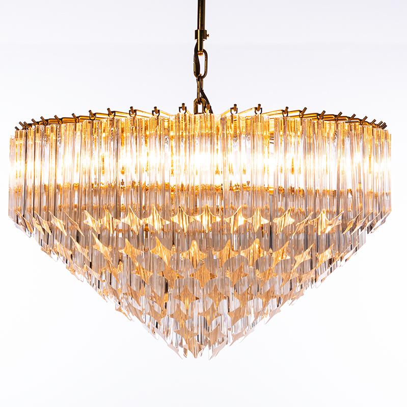 1980s Monumental Murano Glass Chandelier style of Venini For Sale 3