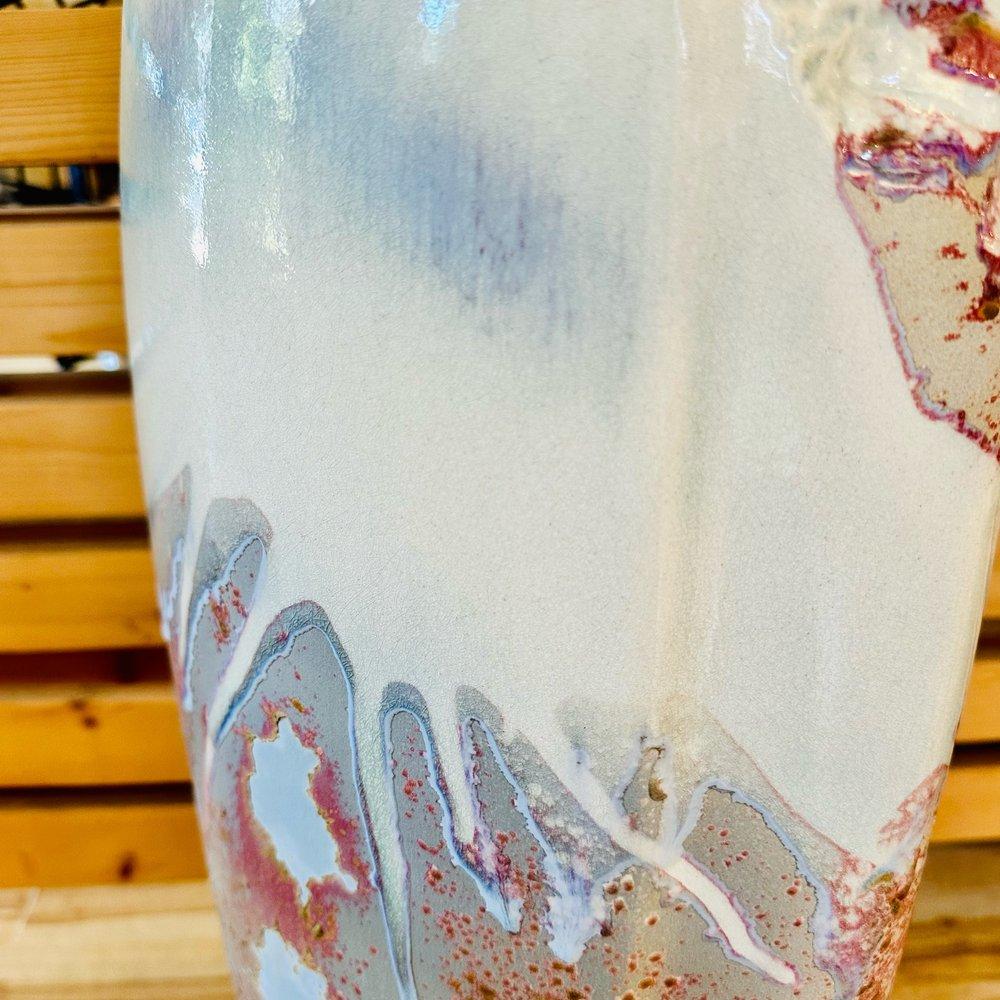 1980s Monumental Raku Pottery Floor Vase by Tony Evans 4