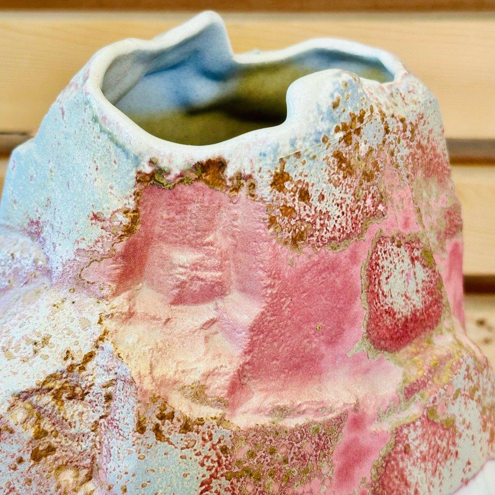 1980s Monumental Raku Pottery Floor Vase by Tony Evans 5