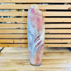 Vaso da terra monumentale in ceramica raku degli anni '80 di Tony Evans