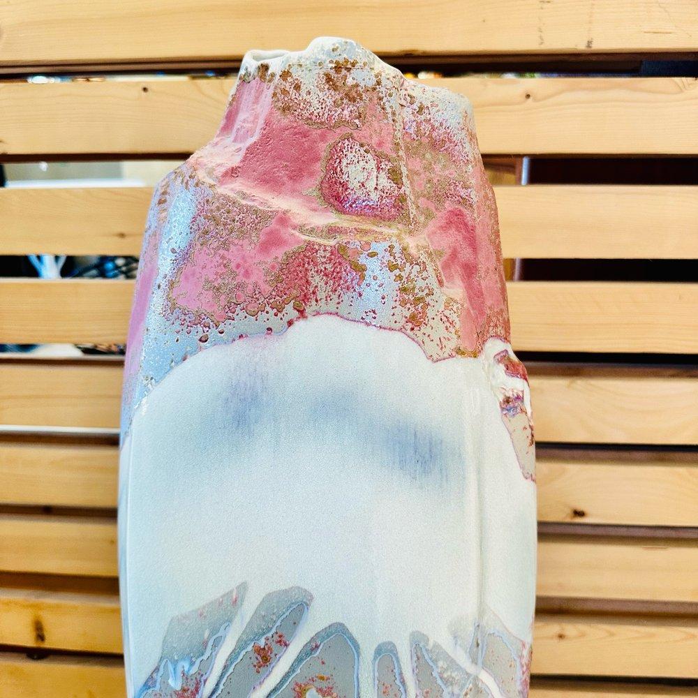 Late 20th Century 1980s Monumental Raku Pottery Floor Vase by Tony Evans