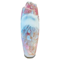 1980s Monumental Raku Pottery Floor Vase by Tony Evans