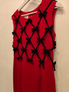 1980s Moschino Cheap and Chic Red black bows dress size 42