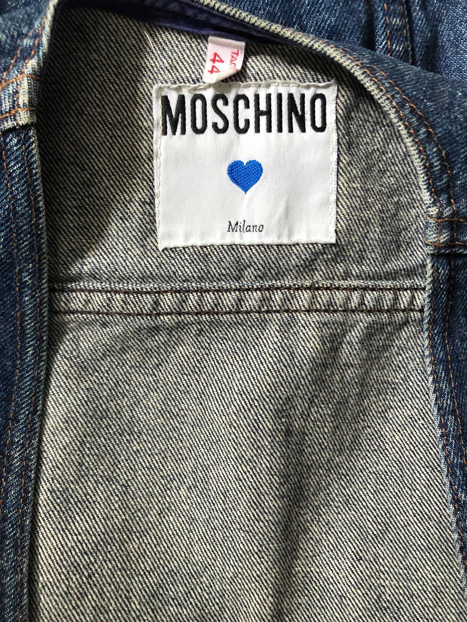 1980s Moschino Denim Waistcoat  In Excellent Condition In London, GB