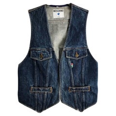 1980s Moschino Denim Waistcoat 