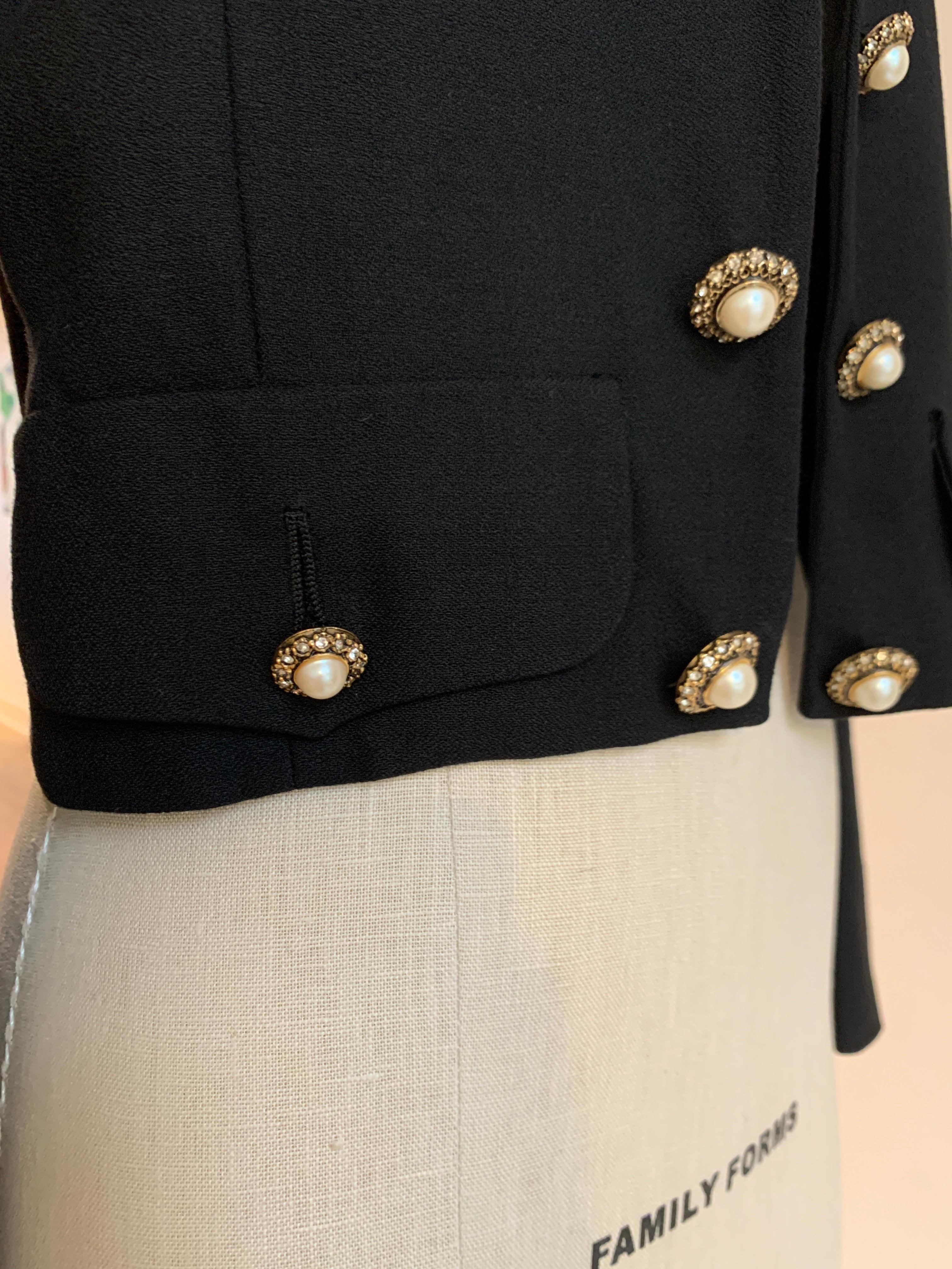 1980s Moschino Peace & Pearls Embellished Jacket 1