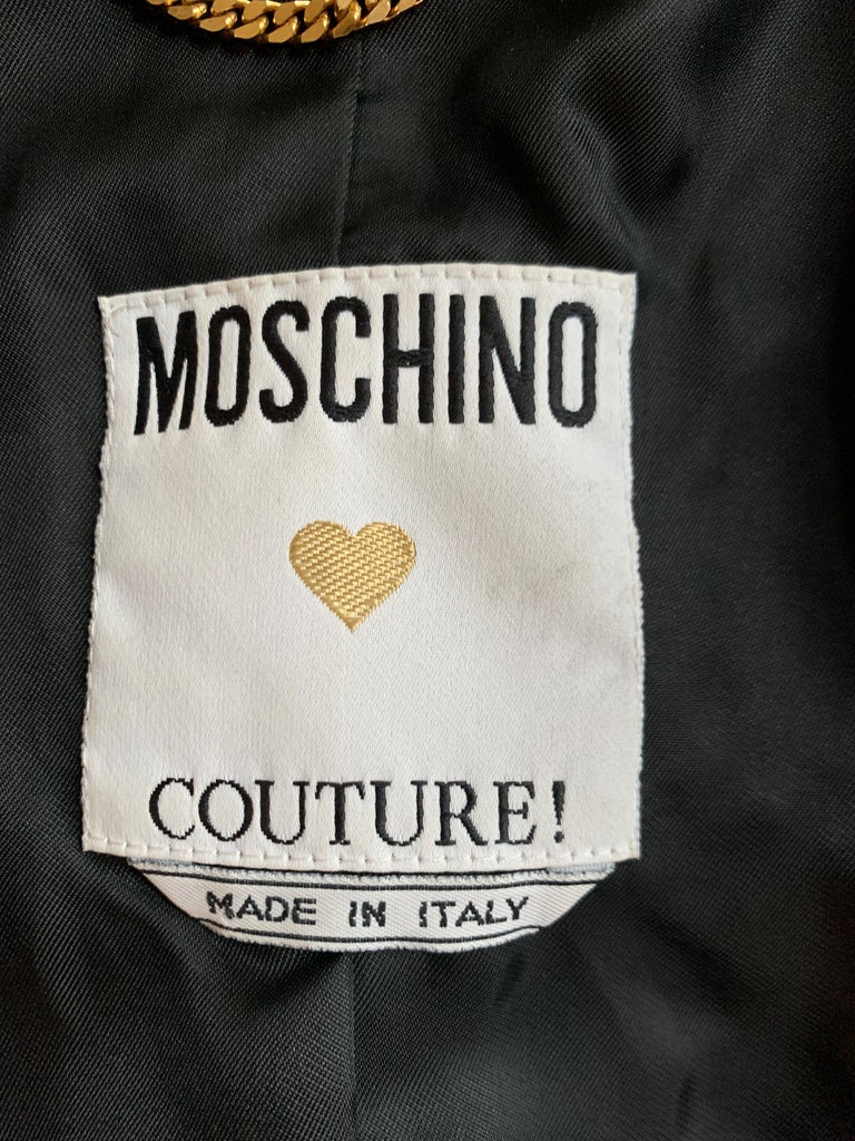 1980s Moschino Peace and Pearls Embellished Jacket at 1stDibs