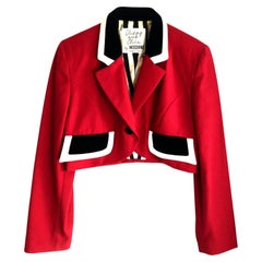 1980s Moschino Red Military Blazer