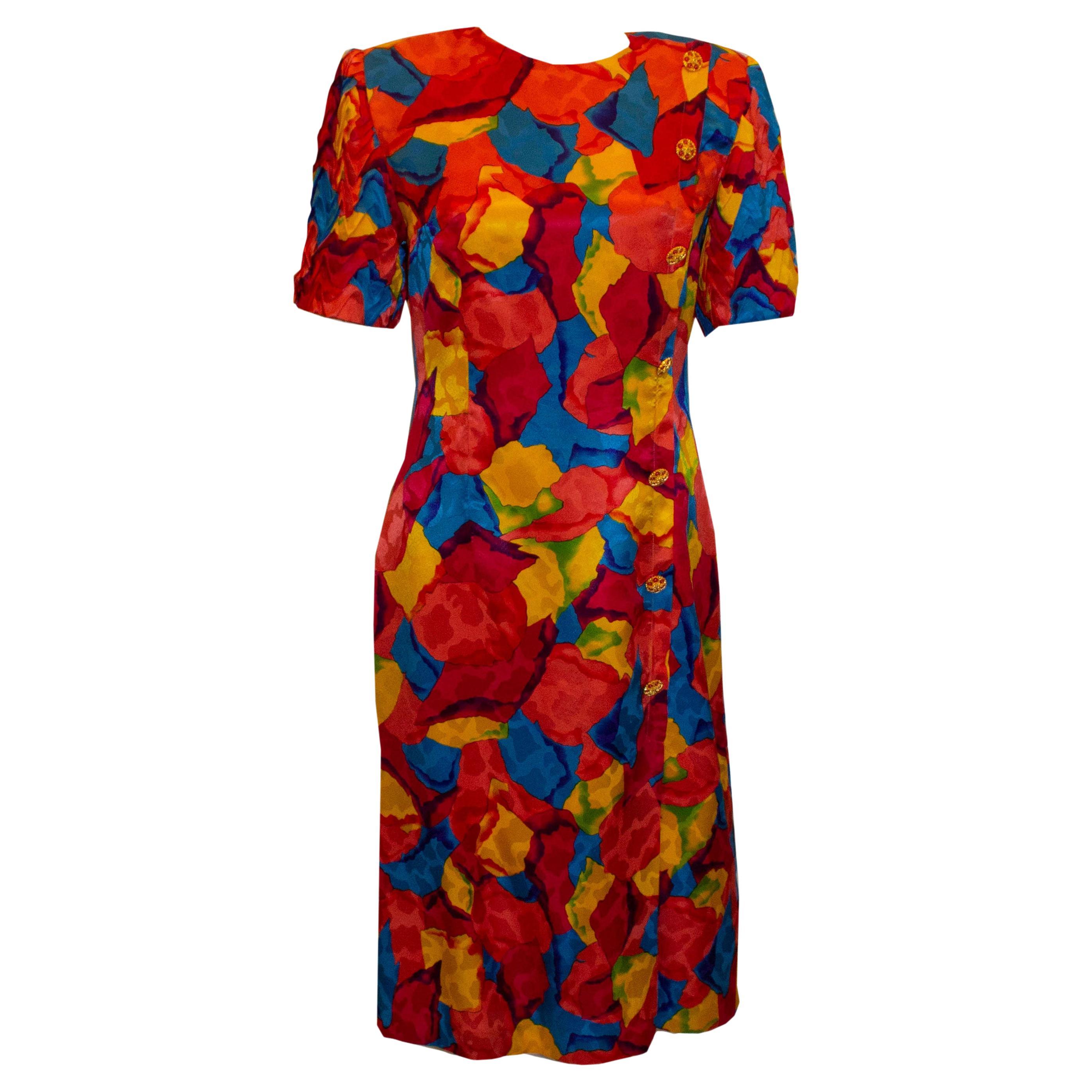 1980s Multi Colour Parigi Dress For Sale