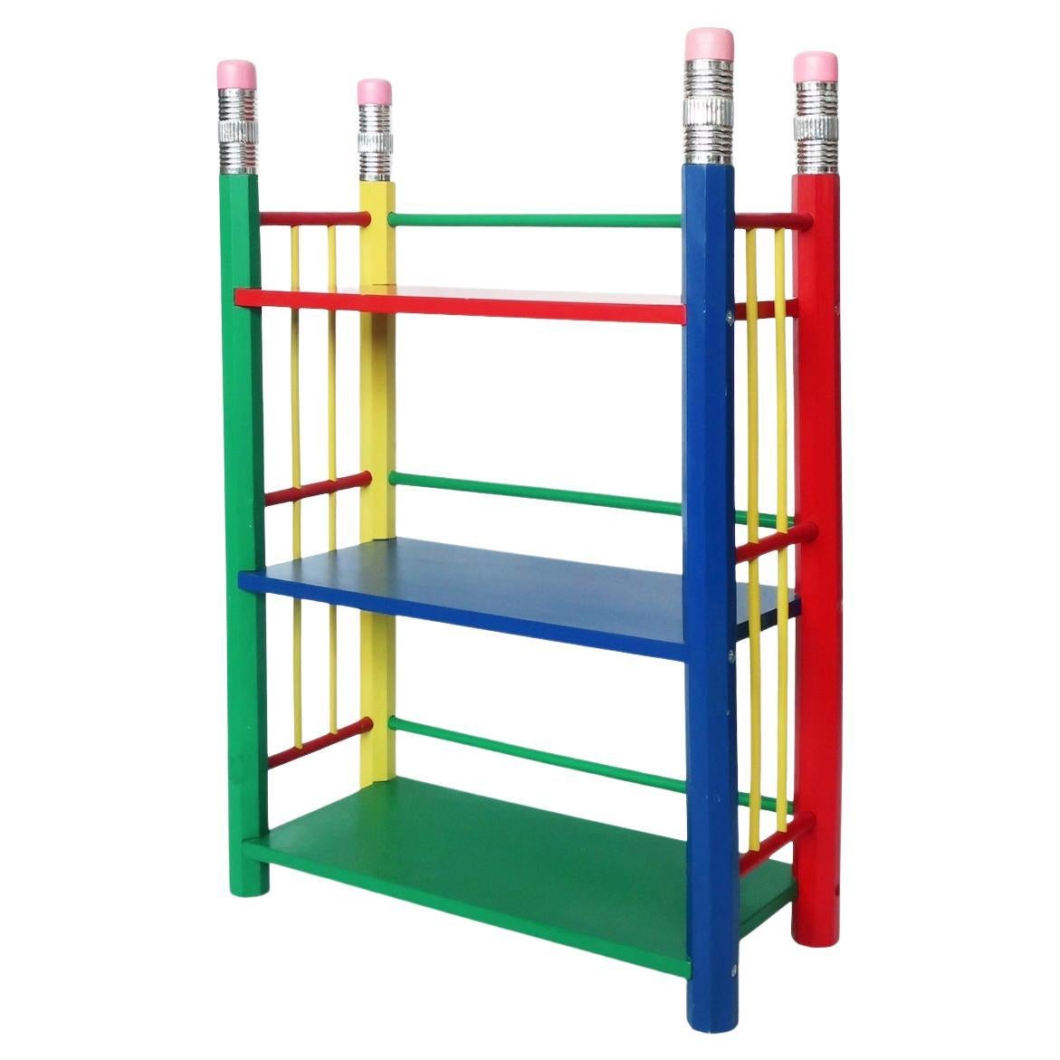 1980s Multicolor Pencil Shelf by Pierre Sala