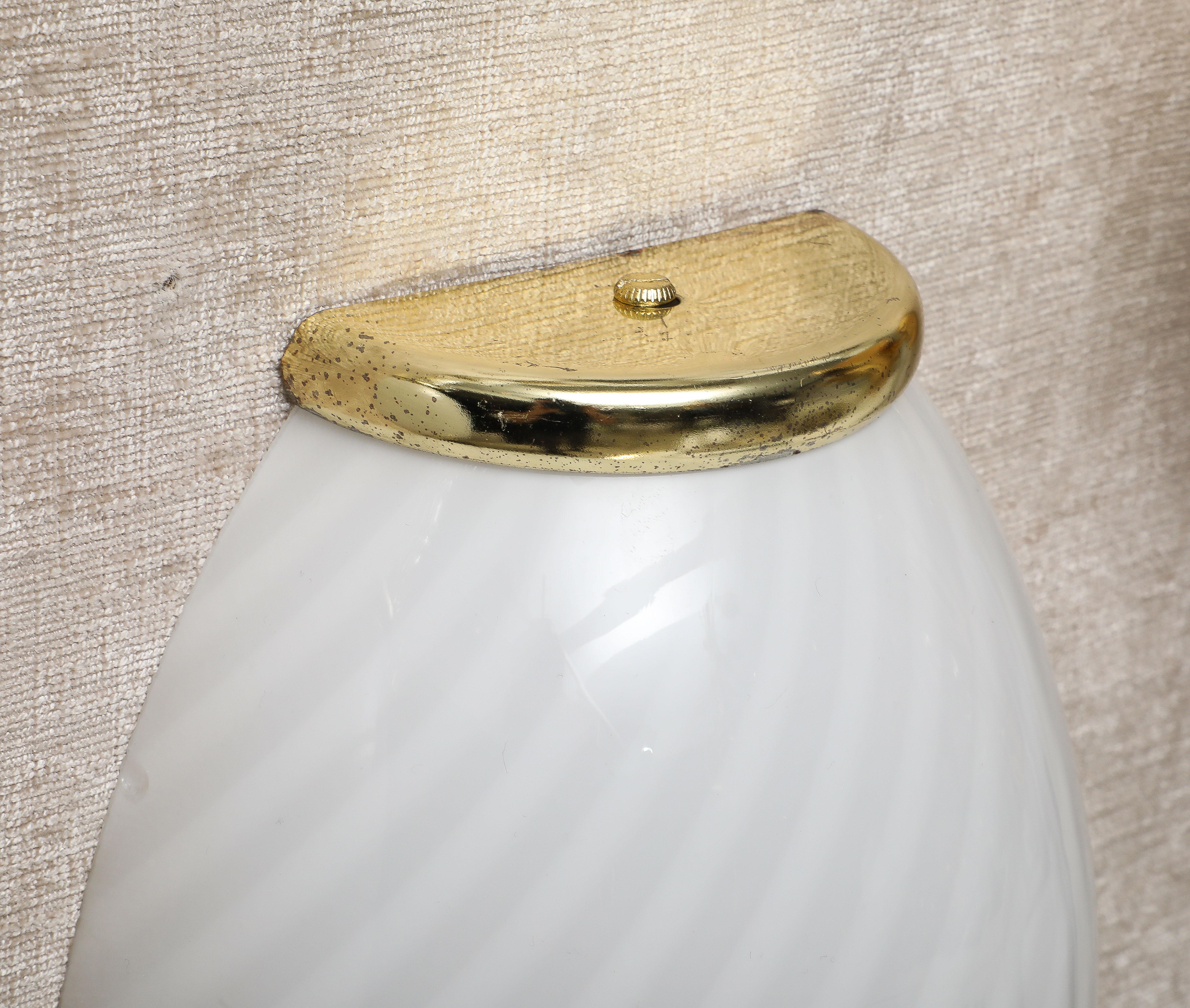 1980's Murano Glass and Brass Sconces by Fabbian. For Sale 2