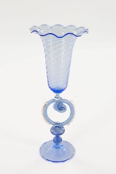 1980s Murano Glass Ceremonial Goblet with Aventurine Dragon Stem, Italy