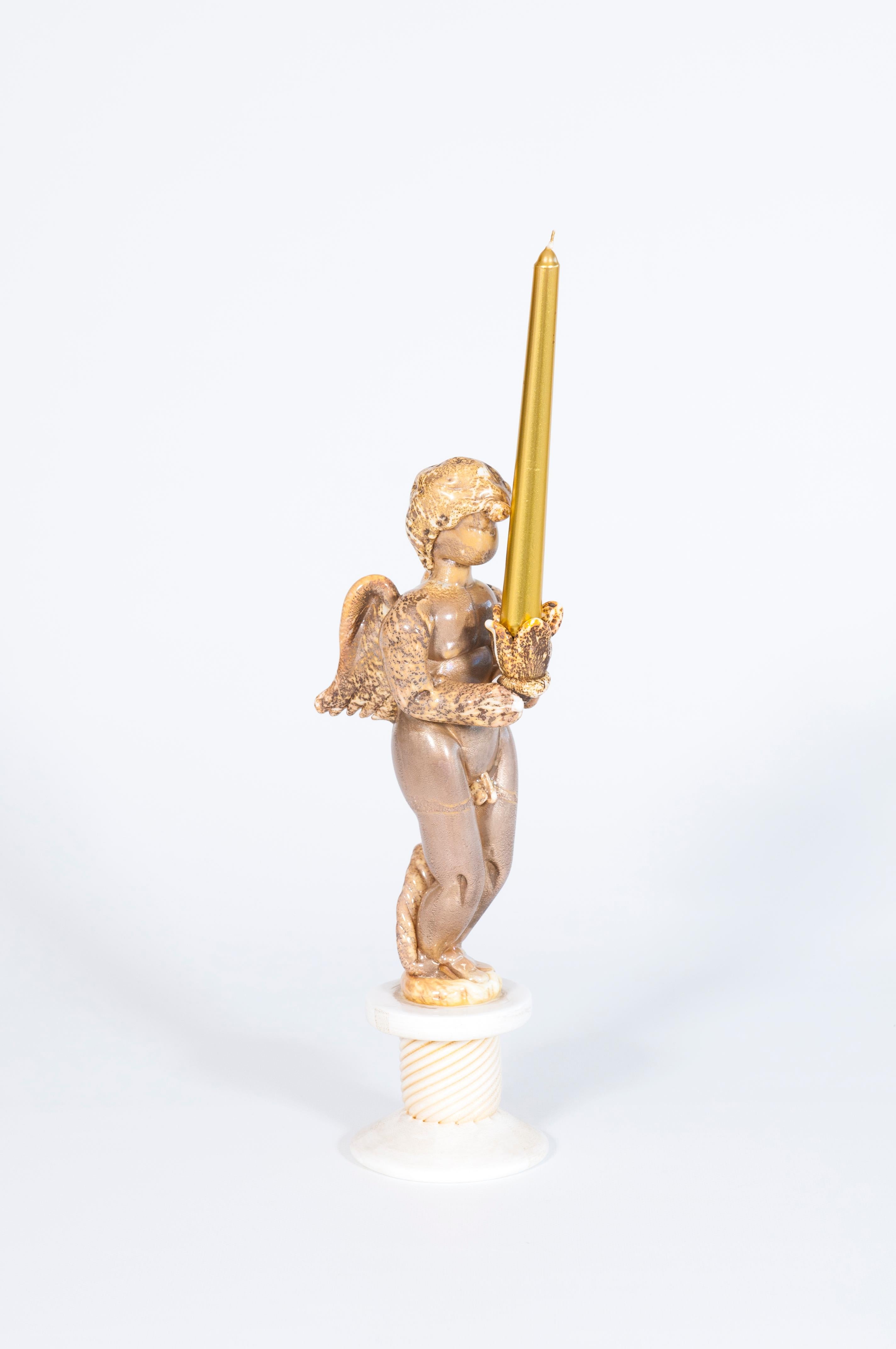 Candelabro Querubín de cristal de Murano de los años 80 de Giovanni Dalla Fina en venta 2