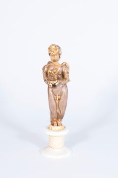 1980s Murano Glass Cherub Candlestick by Giovanni Dalla Fina