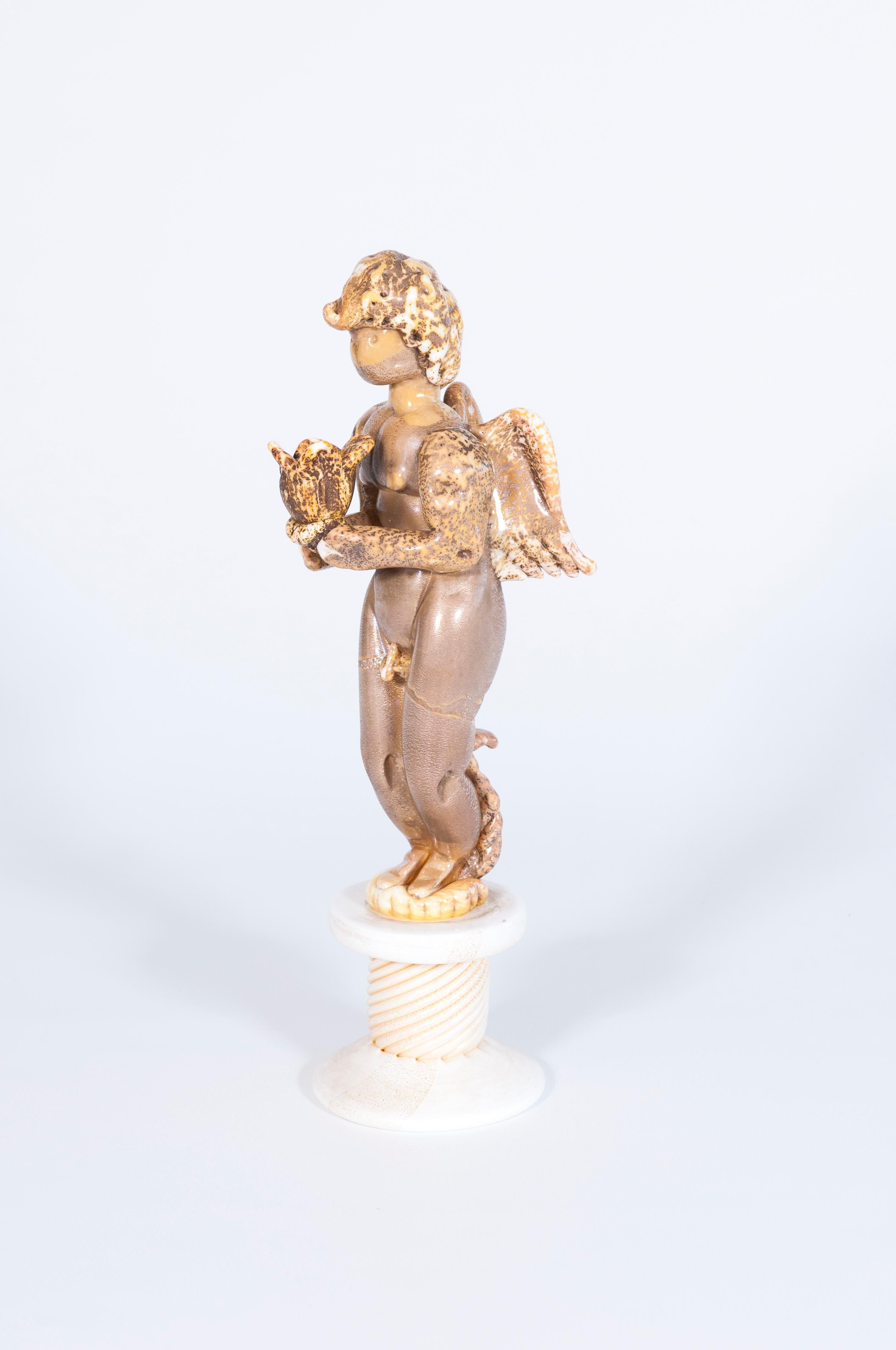 Candelabro Querubín de cristal de Murano de los años 80 de Giovanni Dalla Fina Moderno de mediados de siglo en venta