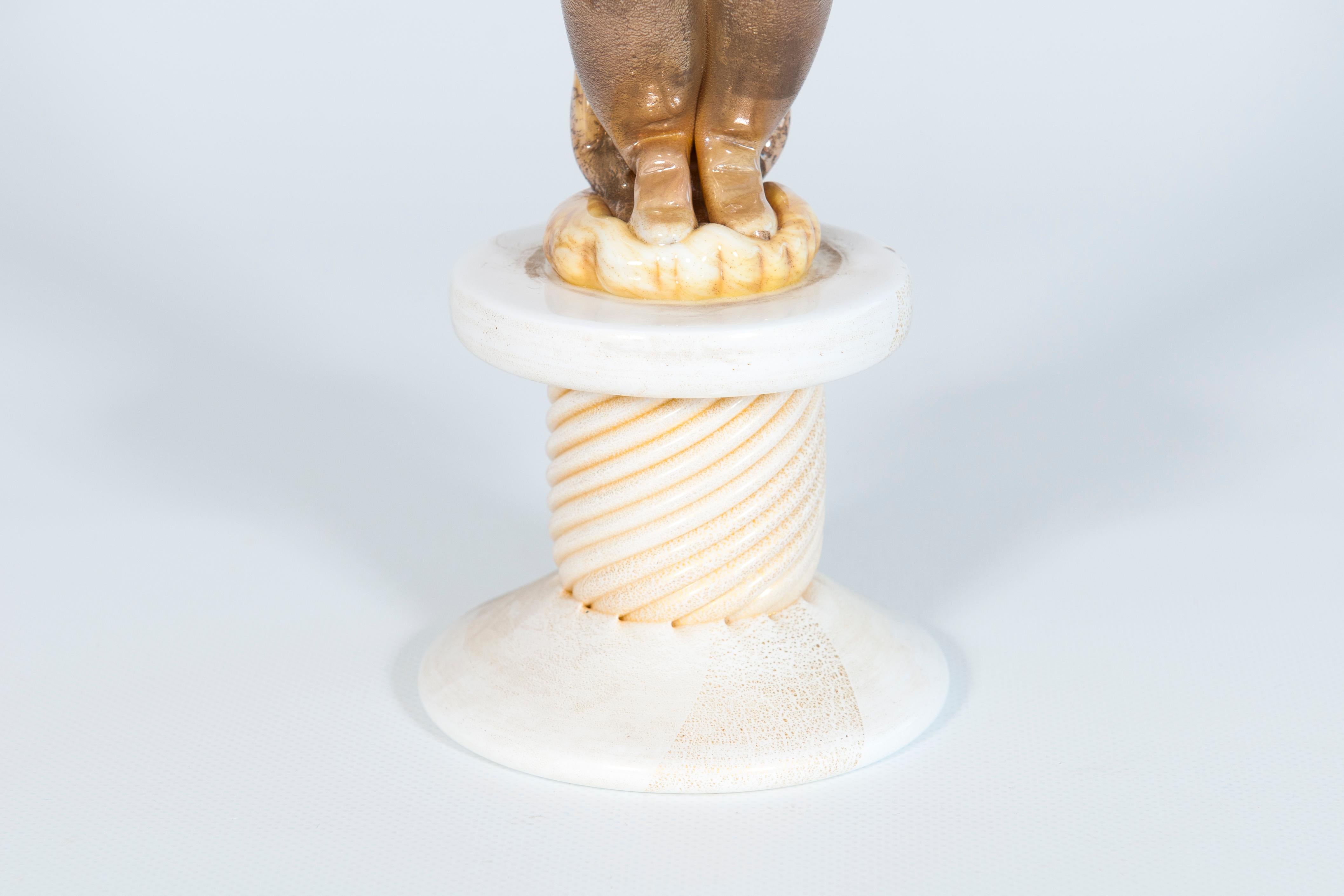 Candelabro Querubín de cristal de Murano de los años 80 de Giovanni Dalla Fina finales del siglo XX en venta