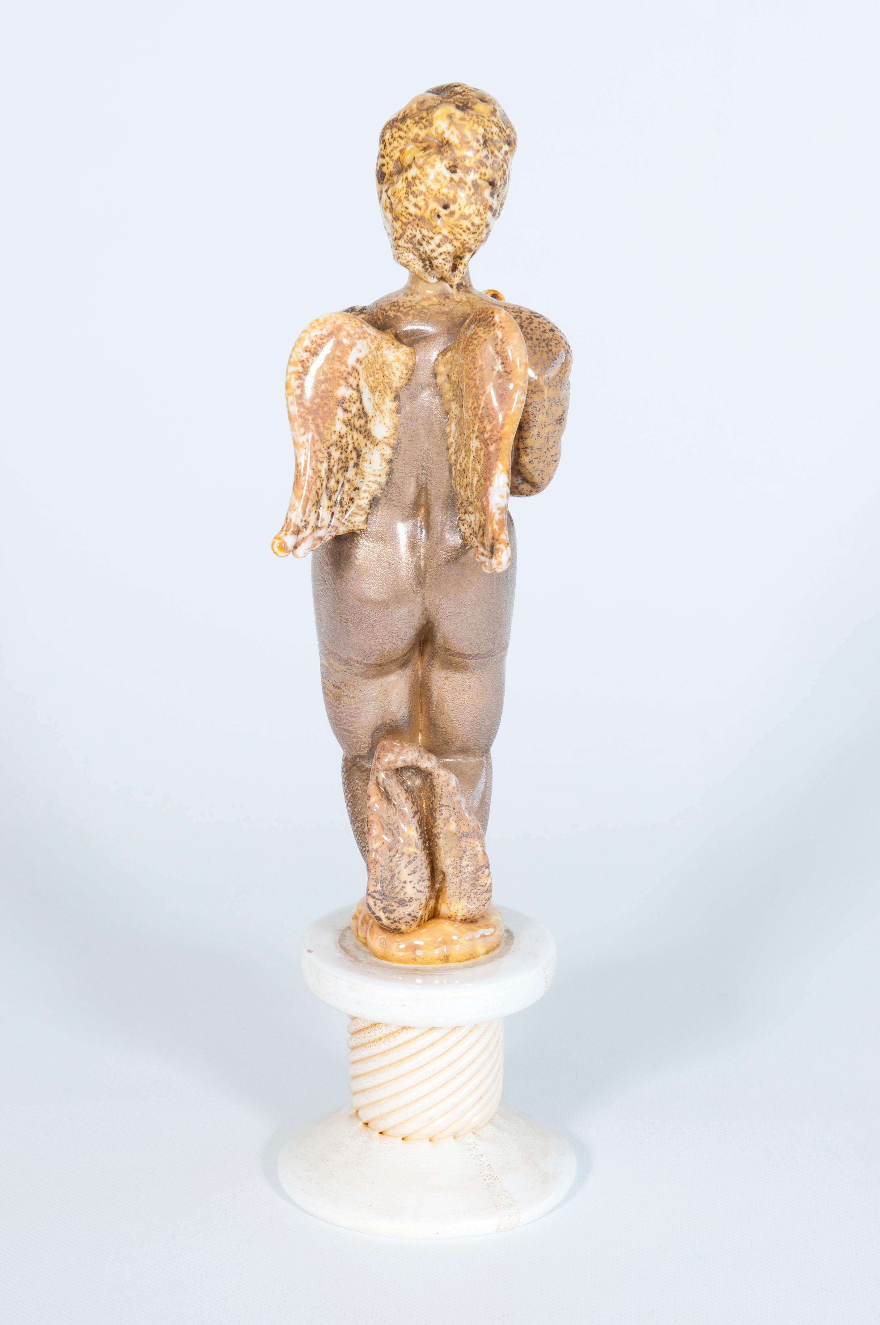 Candelabro Querubín de cristal de Murano de los años 80 de Giovanni Dalla Fina en venta 1