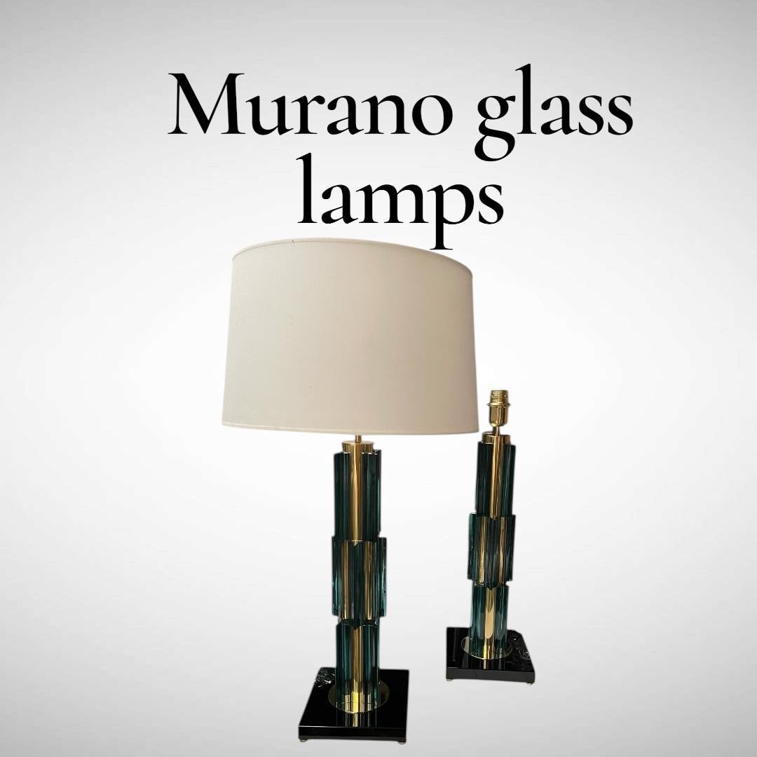 1980's Murano glass lamps attributed to Gino Cenedese en venta 1
