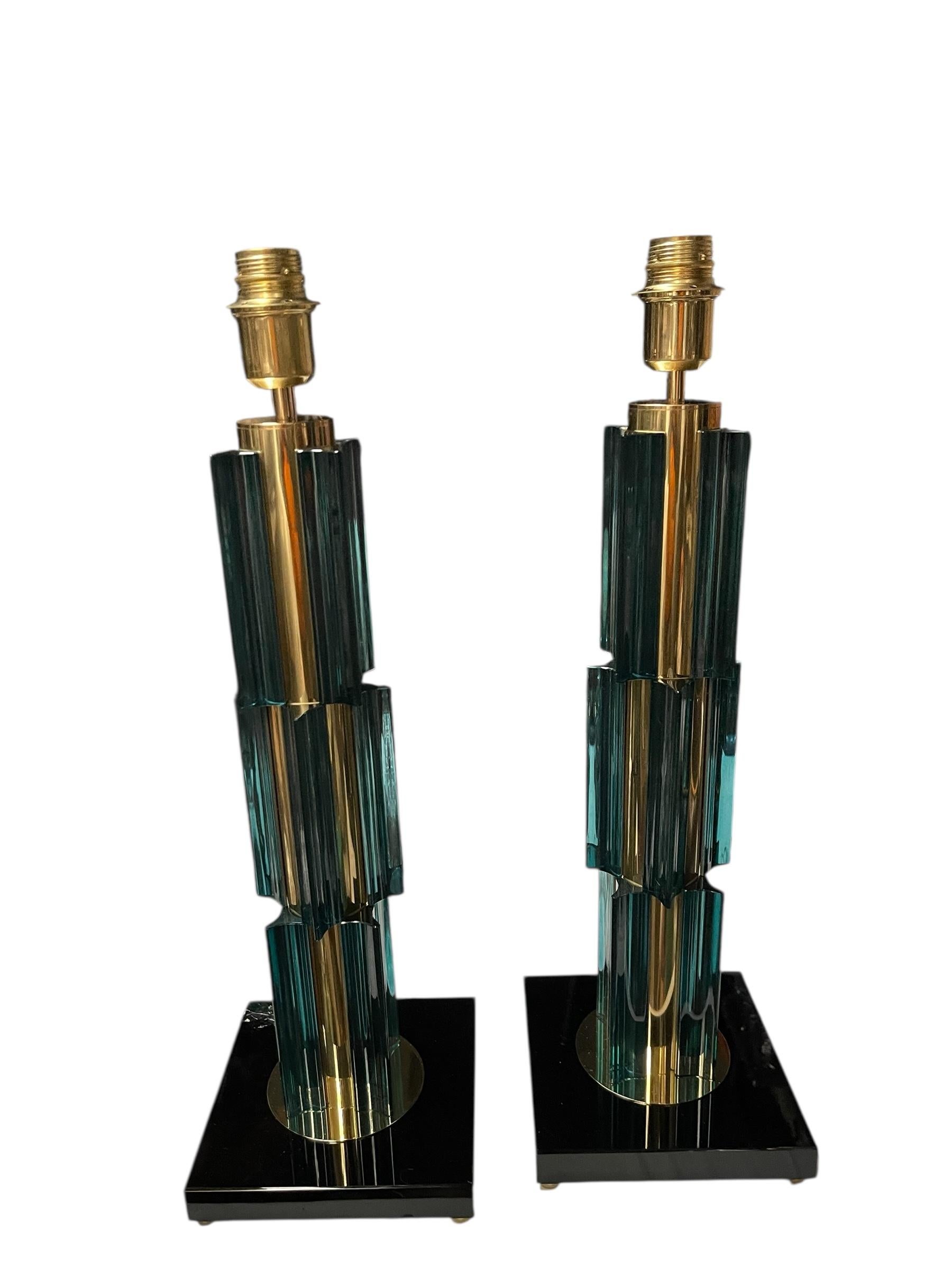 1980's Murano glass lamps attributed to Gino Cenedese en venta 3